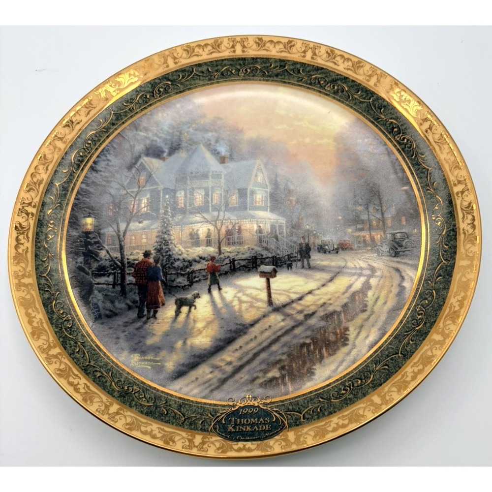 VTG 1999 Thomas Kinkade Cherished Christmas Memories "A Holiday Gathering" Plate